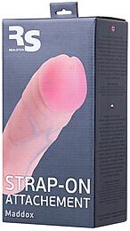 Насадка для страпона RealStick Strap-On Maddox, TPR, телесный, 15,4 см