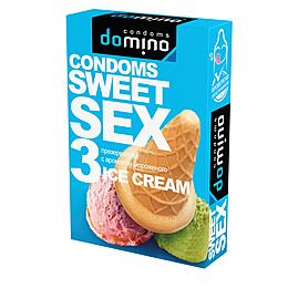 Презервативы Domino, sweet sex, латекс, мороженое, 18 см, 5,2 см, 3 шт.