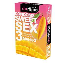 Презервативы Domino, sweet sex, латекс, манго, 18 см, 5,2 см, 3 шт.