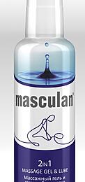 МАССАЖНЫЙ ГЕЛЬ + СМАЗКА "БЕЗ ЗАПАХА" 2 в1 MASCULAN  130 мл.